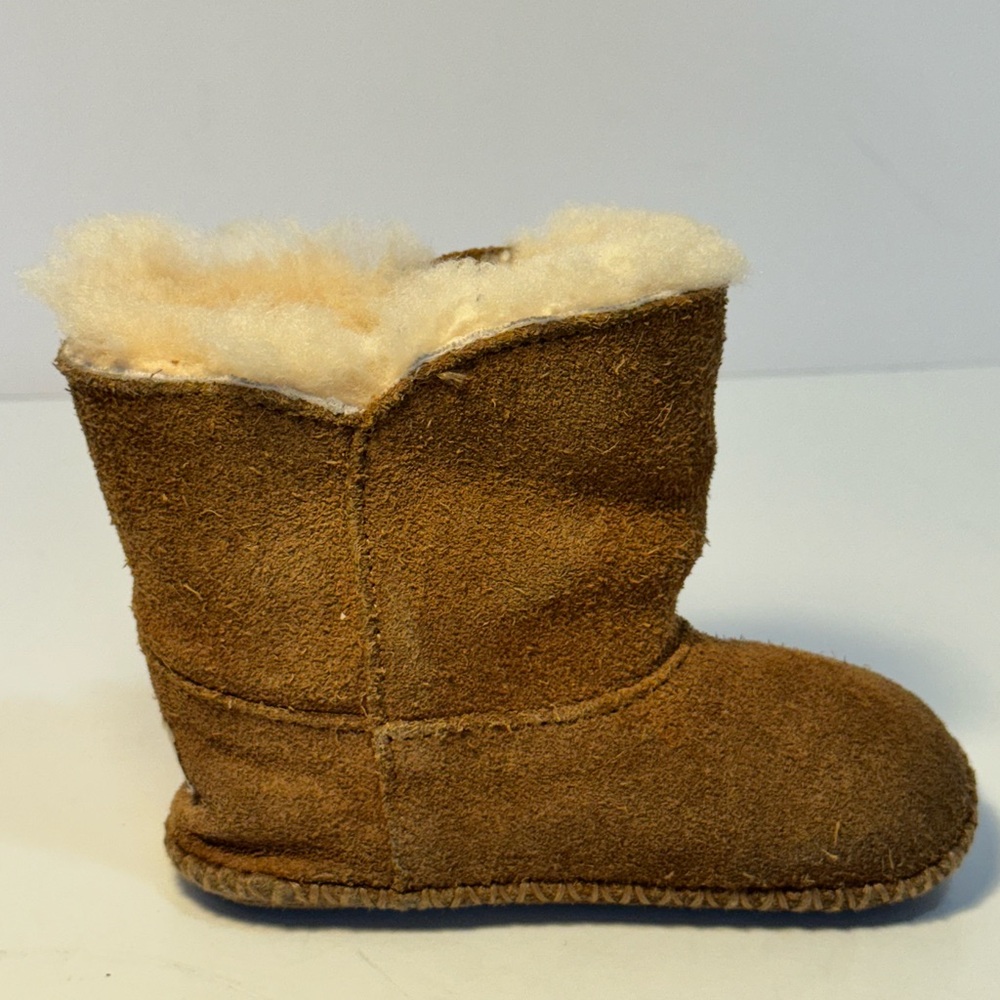 UGG Cassie Bow Boots - Toddler Kids Size 4/5 - Tan & Pink Suede Leather - Picture 9 of 12